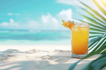 Beach cocktail mockup. Party fresh. Generate Ai