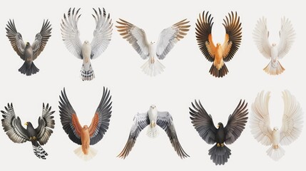 A group of birds flying gracefully in the sky. Suitable for nature and wildlife concepts