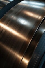Detailed view of a roll of metal, suitable for industrial projects