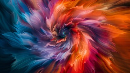 Abstract swirl pattern in blue, orange, and red hues. Artistic background for design and print.