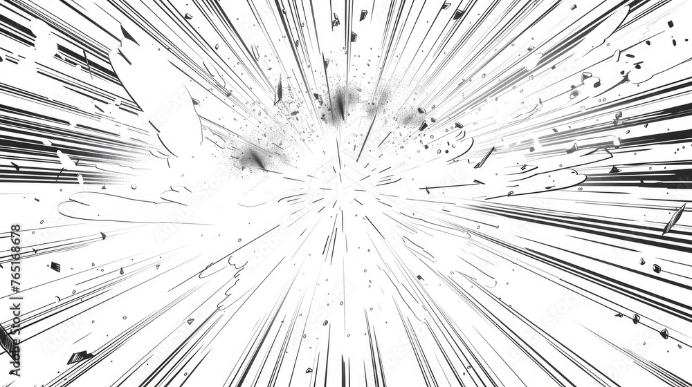 Poster A striking black and white image capturing a burst of light. Ideal for adding a dramatic touch to any project