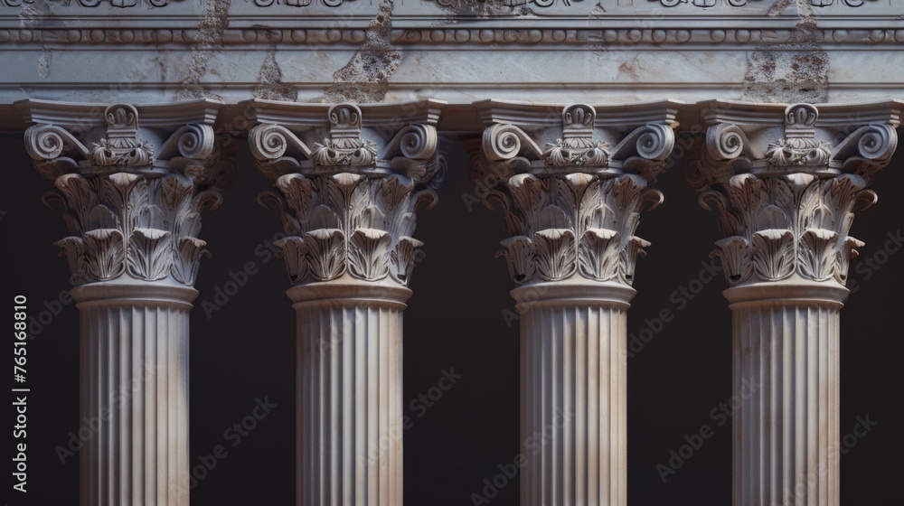 Poster Detailed view of a building with columns, suitable for architectural projects