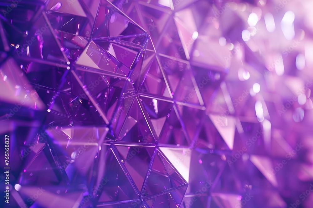 Poster close up of a purple wall with geometric triangles. ideal for backgrounds or abstract concepts