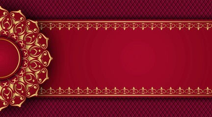 Red Luxury Background With Mandala Ornament