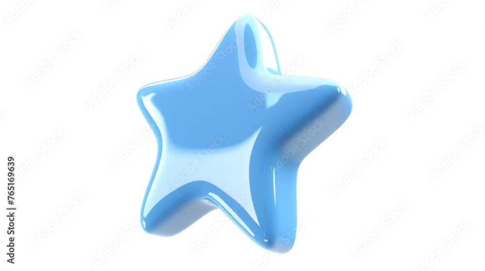 Aufkleber a blue star-shaped object on a plain white background. suitable for various design projects