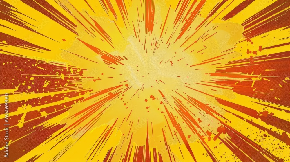 Poster vibrant burst of light on colorful background, suitable for various design projects