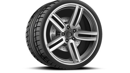 Obraz premium Car tire isolated on white background. Suitable for automotive industry