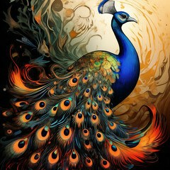 Fototapeta premium peacock feather pattern