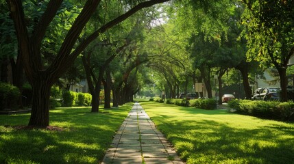 Obraz premium hallway of a beautiful park generative ai