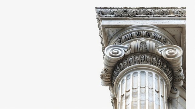 Close up of a column with a clock, suitable for time management concepts