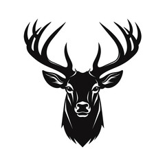 Wildlife Forest Animal Portrait Logo Deer Head with Horns сreated with Generative Ai