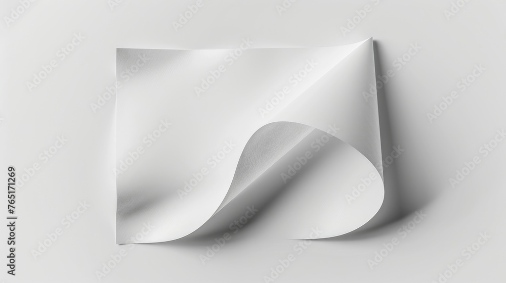 Poster A sheet of paper with a curved corner, suitable for various design projects