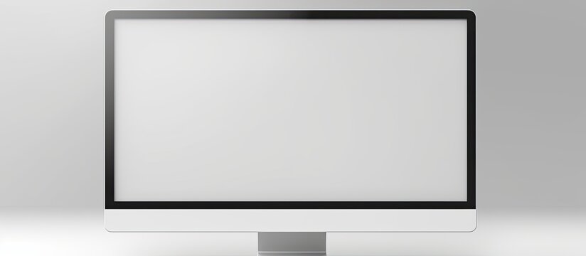 An image featuring a close-up view of a computer monitor display that is blank and has no content on the screen