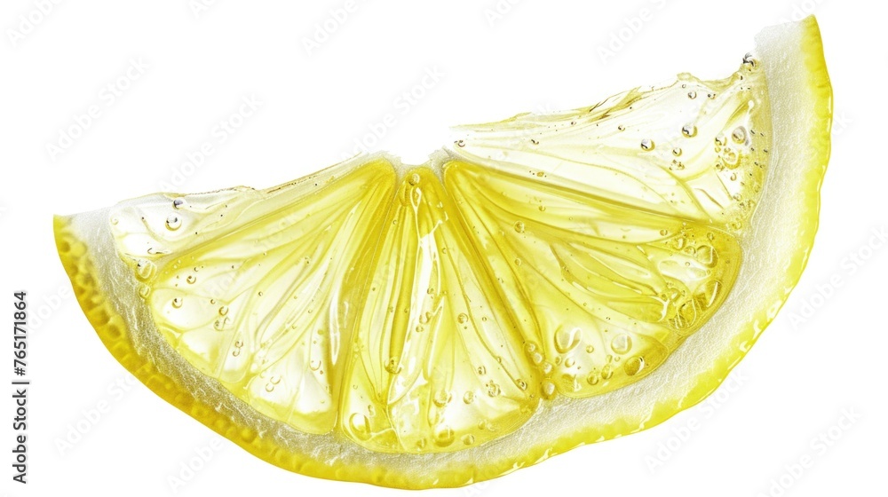 Aufkleber close-up of a refreshing lemon slice with water droplets, perfect for food and drink concepts