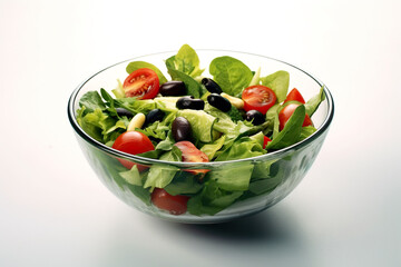 Short food supply chains SFSCs.From garden to plate concept. Fresh salad bowl on white background