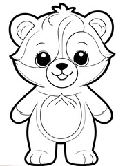 Bear outline  white background ai generated 