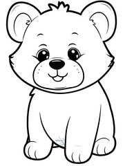 Bear outline  white background ai generated 