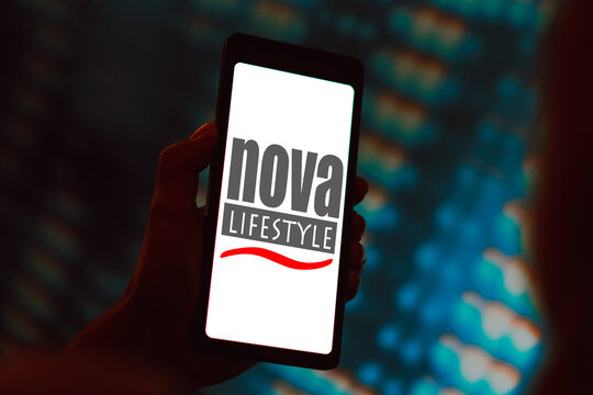 March 22, 2024, Brazil. In this photo illustration, the Nova Lifestyle, Inc. logo is displayed on a smartphone screen.