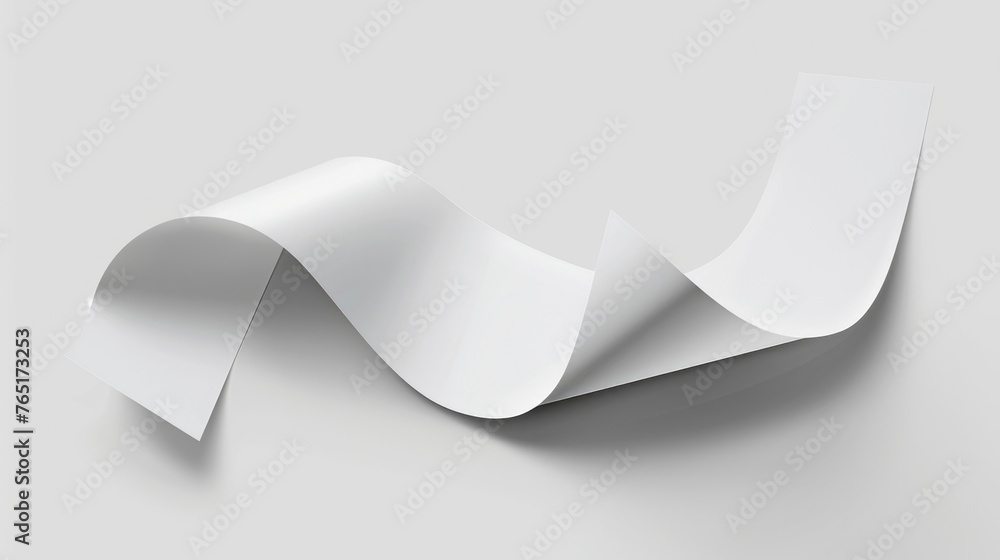 Aufkleber a folded white paper on a gray surface. suitable for business presentations