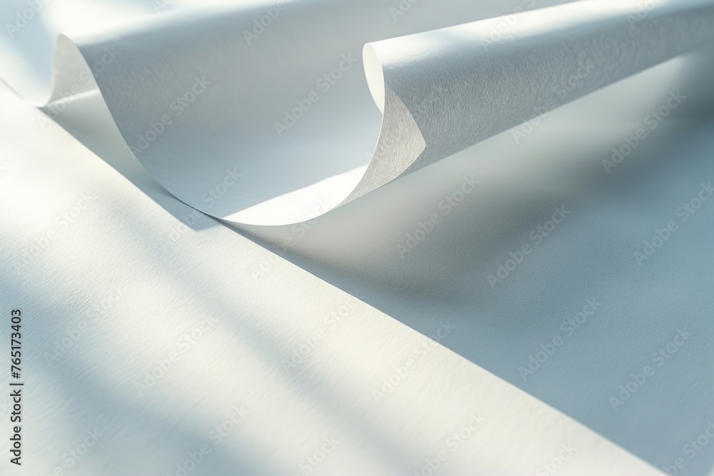 Poster close up of a sheet of white paper, suitable for various design projects