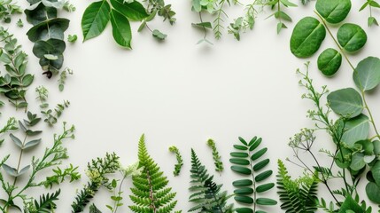 Different types of plants on a plain white background. Suitable for botanical presentations - Powered by Adobe
