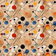 Seamless abstract watercolor chaotic geometric pattern