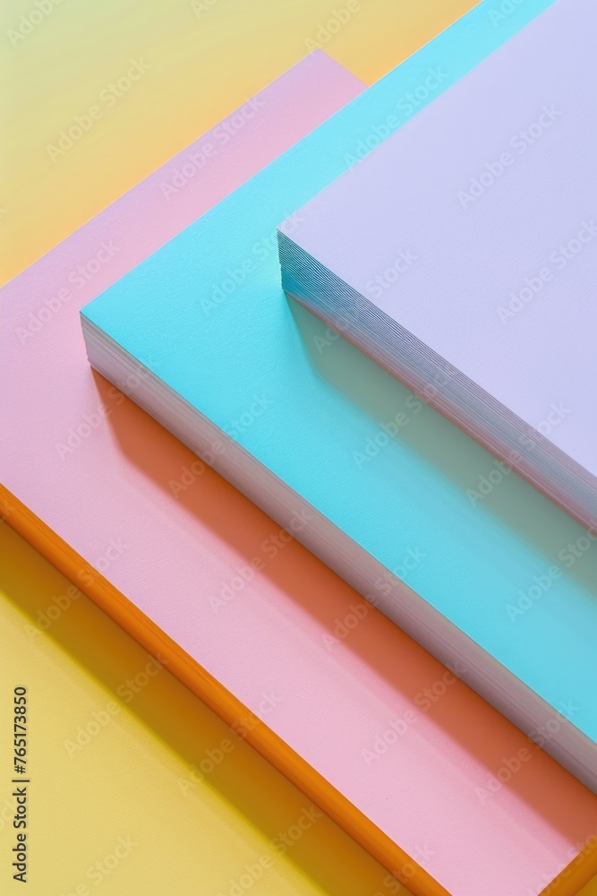 Aufkleber Close up of a stack of papers on a table. Useful for office and business concepts