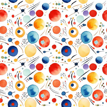 Seamless abstract watercolor chaotic geometric pattern
