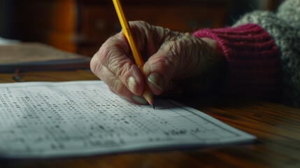 Two hands are marking notes on a musical score with pencils.