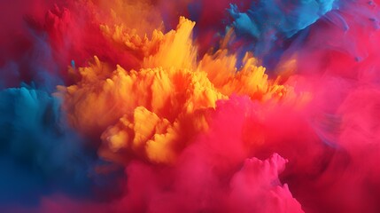 Abstract explosion of colored smoke. Colorful cloud of smoke. 3d rendering