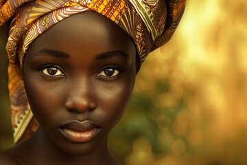 Beautiful african girl. Summer face of smiling happy female. Generate Ai