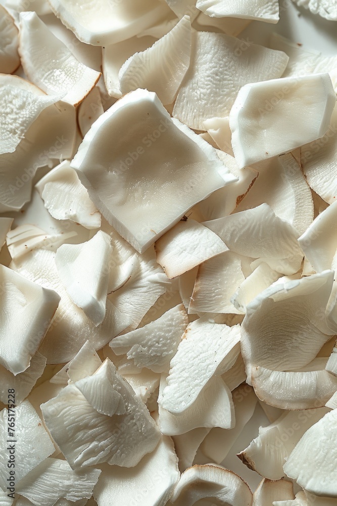 Poster close up of a pile of white petals, suitable for various design projects
