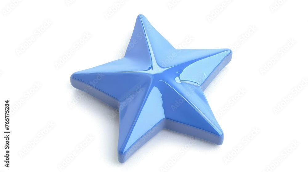 Poster a blue star shaped object on a white surface, suitable for various design projects