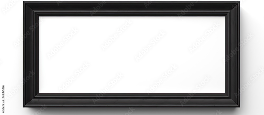 Poster a simple black frame is placed on a clean white background with a visible shadow for depth perceptio