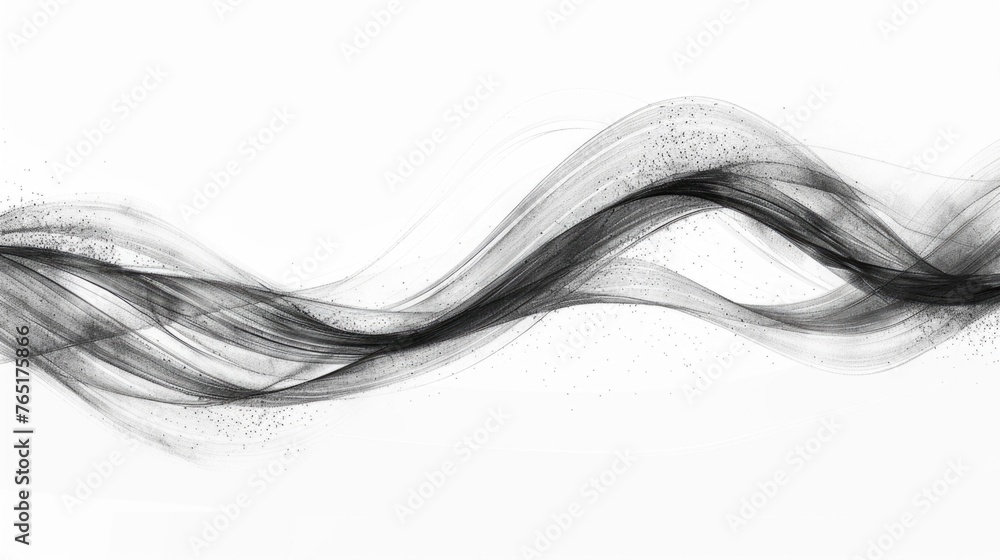 Poster a wave of smoke captured in black and white. suitable for design projects