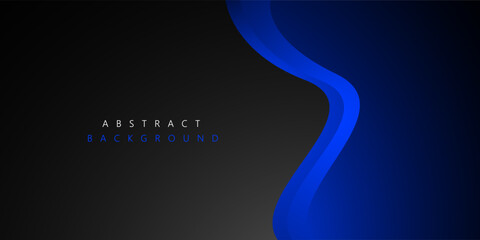 Blue and black wave luxury modern background with space for text and message. concept design