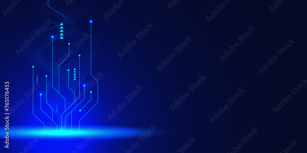 Aufkleber abstract high technology concept with circuit board. digital connect, communication and engineering 