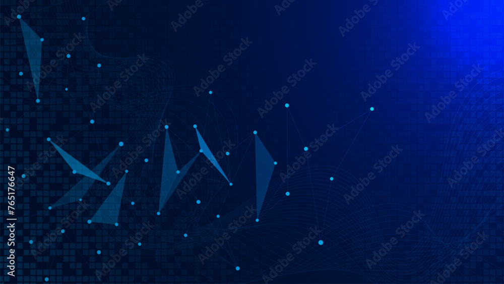 Poster abstract connecting dots and lines and digital pixel. digital technology, global network connection 