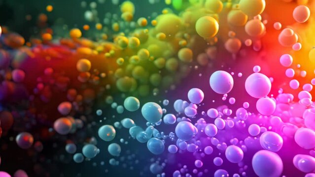 Colorful abstract bokeh background with vibrant bubbles. 