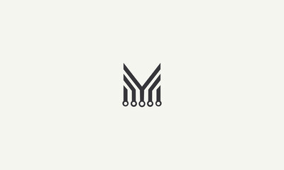 initial letter m monogram simple logo design vector illustration