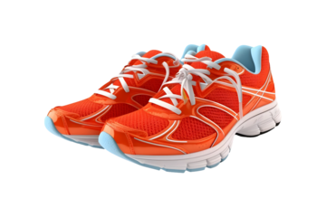 Athletic trainers running sneaker shoes pair (PNG) isolated on transparent background