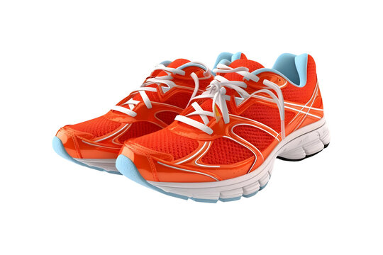 Athletic trainers running sneaker shoes pair (PNG) isolated on transparent background