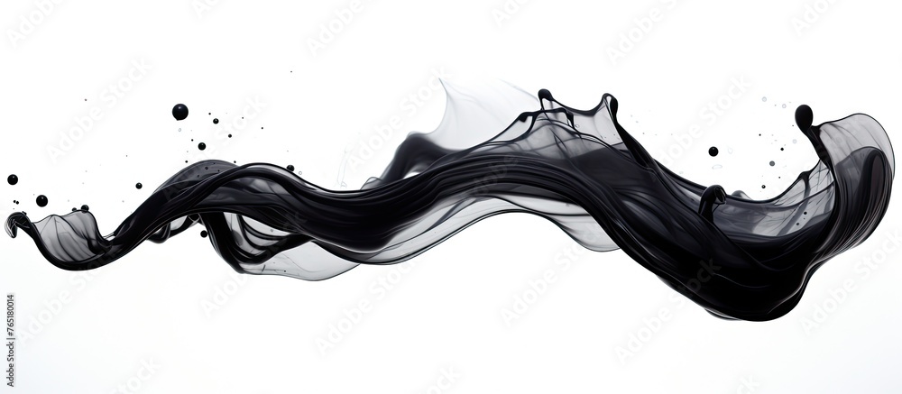 Poster an image showing a detailed black and white photograph capturing the intricate patterns of a liquid 
