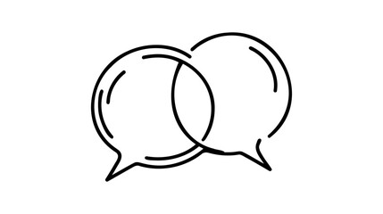 Continuous one line drawing of speech bubble, Black and white graphics vector minimalist linear illustration made of single line.