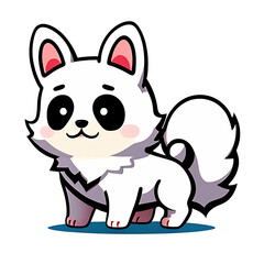 Fototapeta premium A cute cartoon Dog. Perfect for sticker, t-shirt or Design template. generative AI. V 