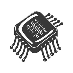 Silhouette capasitor single electronic component black color only