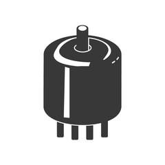 Obraz premium Silhouette capasitor single electronic component black color only