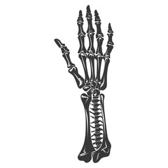 Silhouette rock and roll skeleton hand black color only