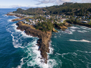 Depoe Bay Oregon Coast Highway 101 Drone Photo 2