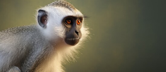 A vervet monkey in a detailed close-up - obrazy, fototapety, plakaty